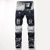 Fashion Men's Ripped Jeans Comfy Straight Pants Mid Waisted Jeans